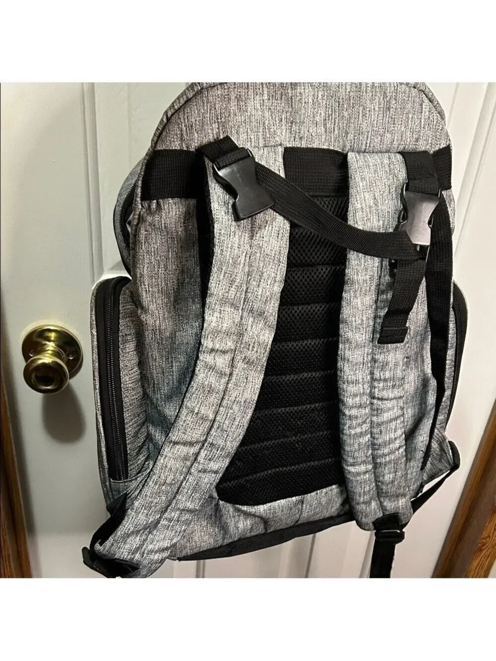 Eddie Bauer Gray and Black Diaper Backpack EUC